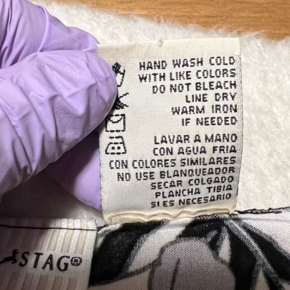 WHITE STAG Black and White Floral Leaf Print Rayon Scarf 60 x 44 inches One Size - Picture 6 of 6